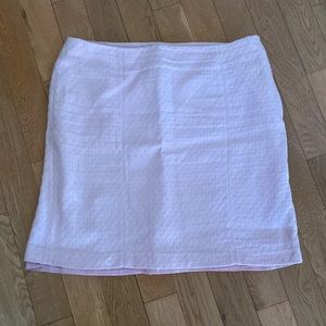 Pale pink 100% cotton twill plus size midi skirt.